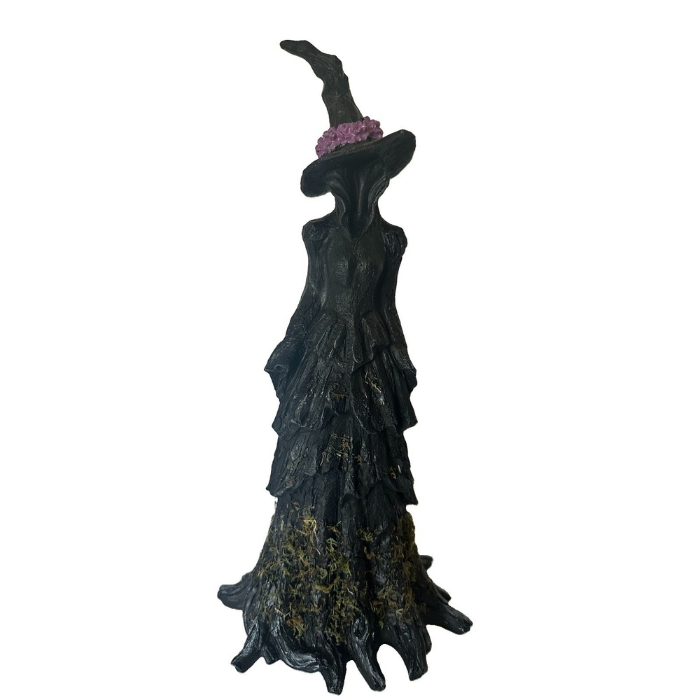Tahari Home Faceless Witch Figurine Gothic Halloween Tabletop Decor Black Purple